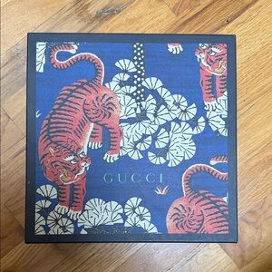 Gucci Red and Blue Tiger Motif Box - BOX ONLY.